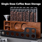 Single Dose Coffee Bean Cellars 8 Pcs, Coffee Bean Container, with Walnut Wood Base, Funnel, One-Way Exhaust Valve, 22-23g Capacity, for Coffee Bean Cellars - Image 2