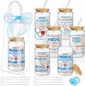 Mumufy 6 Sets Medical Assistants Glass Cups Gifts 16 Oz with Lids Straws by Mumufy