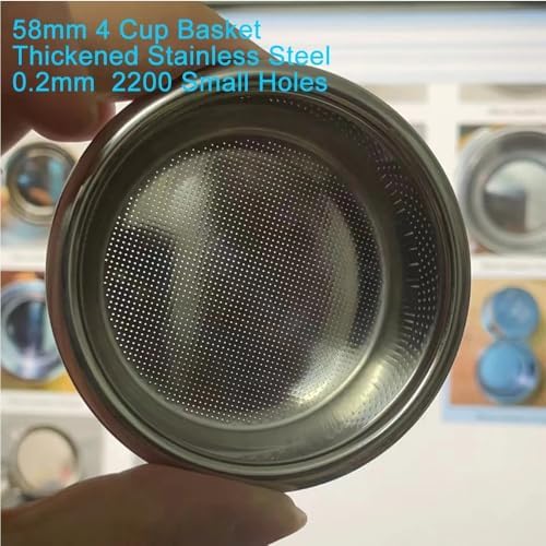 58MM Bottomless Filter Portafilter,Compatibility E61 brewing head, with 1/2/4 cups basket(Type cc) - Image 7