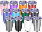 VEGOND 20oz Tumbler with Lid and Straw Stainless Steel Tumbler Cup Bulk Vacuum Insulated Double Wall Travel Coffee Mug Powder Coated Coffee Cup, Mix, 12 Pack by VEGOND