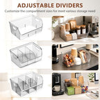 Set of 3 Adjustable Dividers Coffee Station Organizer, Clear Plastic - Image 2