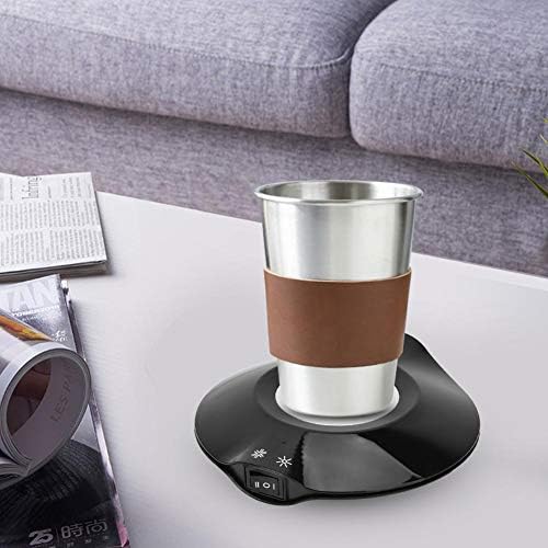Heating and Cooling Coaster, Heating and Cooling Dual-Purpose Coaster, Cup Coaster Getting Hot Drink for Getting Cool Drinks Mate Tea for (Black) - Image 5
