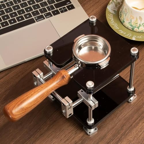 Espresso Tamper Station, 58mm Portafilter Coffee Holder, Adjustable Height, Acrylic Material, for Espresso Machine Accessories, Home & Cafe Black by Unknown