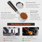 51mm Bottomless Portafilter with Stainless Steel Puck Screen for Mr.Coffee Espresso and for Cappuccino Machine - Image 7