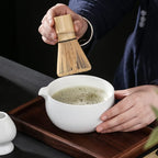 Japanese Matcha Tea Set of 4 Ceremony Matcha Kit with Matcha Bowl(Chawan) with Pouring Spout, Matcha Whisk (Chasen), Scoop (Chashaku) for Japanese Tea Ceremon Blue - Image 2