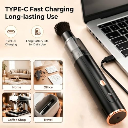 Mini Coffee Grinder Vacuum Cleaner, 2026 New Coffee Grinder Cleaner，Black - Image 5