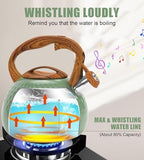 3.2Qt Stainless Steel Whistling Tea Kettle Stovetop, Emerald Green - Image 2