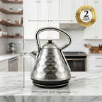 OVENTE 1.7L Retro Stainless Steel Electric Tea Kettle, Silver KS755BR - Image 6