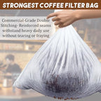 50 Pcs Commercial Cold Brew Coffee Filters for 5 Gallon Buckets & Commercial Cold Brew Coffee Makers, 20" x 20" Disposable Coffee Filters with Drawstring, Brew Up to 5 LBS Coffee, No Tear No Sediment - Image 3