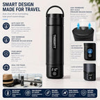 Portable Electric Kettle, Thskeatt Vacuum Stainless Steel Double Wall Travel Electric Kettle, Fast Boil, Auto Shut-Off, Keep Warm, for Travel Camping Office Coffee Tea - Image 6