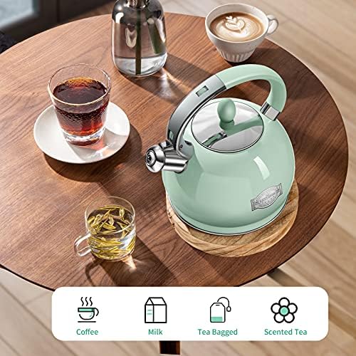 Tea Kettle Stovetop, 2.64 Quart Food Grade Whistling Tea Pot, Mint Green - Image 6