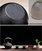 tetsubin Cast iron tea kettle japanese workshop teapot hobnail pattern with Stainless Steel Infuser（27oz Black） - Image 3