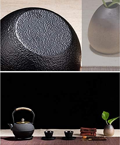 tetsubin Cast iron tea kettle japanese workshop teapot hobnail pattern with Stainless Steel Infuser（27oz Black） - Image 4