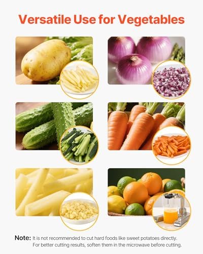 VEVOR French Fry Cutter, Ergonomic Potato Slicer with 3 Blades (1/2", 3/8", 1/4") & Juicer Plate, Easy-Replace Vegetable Chopper Dicer for Carrot, Onion, Lemon, Ideal for Home & Commercial Kitchens - Image 3