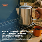 Toughty Yosemite Stovetop Coffee Percolator, 9 Cup, Silver - Image 5
