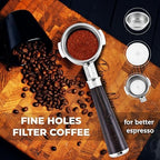 58mm Naked Bottomless Espresso Portafilter 2 Ears | Fits E61 of Faema/Rocket/Expobar and more | Stainless Steel Basket&Solid Wood Handle | Espresso Accessories (58mm Bottomless 2 Ear) - Image 5