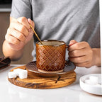 GBhome 6 OZ Coffee Mugs with Saucer and Stand, Ceramic Espresso Coffee Cup - Image 6