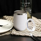 DOMICARE Stainless Steel Wine Tumbler Bulk with Lid, Personalized White Insulated Tumblers Set, 12oz Travel Coffee Cups Pack of 4 - Image 5