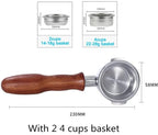 58MM Bottomless Filter Portafilter,Compatibility E61 brewing head, with 1/2/4 cups basket(Type r) by Unknown