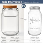 Glass Flour Sugar Storage Containers with Wood Lid and Handle - Image 6
