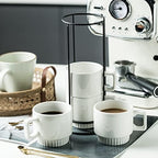 Miamolo Coffee Mugs Set of 4, Stackable Coffee Cups with Stand and Spoons - Image 5