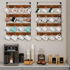 Huxitocan Wall Mount Coffee Mug Holder - Rustic Wood and Iron, Holds Up to 24 Mugs (3Pack) for Kitchen, Home, Coffee Bar - Image 6