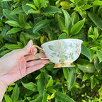 Honorable Coffee Cup Mug, Cappuccino, Tea Cup, with Saucer for Latte, Fine Bone Porcelain, Reactive Glaze, 6.8 Oz-1pcs (Elegant White Roses) - Image 7