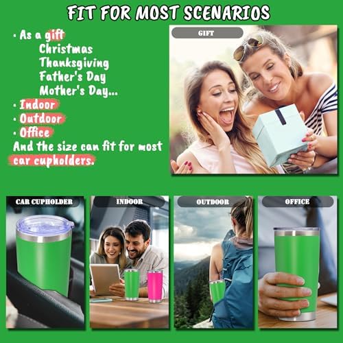 20 oz Tumbler Insulated Tumblers Stainless Steel Coffee Mug,Green 6PCS - Image 6