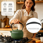 Cast Iron Teapot Set with 2 Cups, 34 oz (1000 ml) Japanese Tea Pot with Infuser for Loose Leaf Tea, Enamel Interior, Stovetop Compatible, Complete Tea Gift Set for Tea Lovers, Green - Image 3