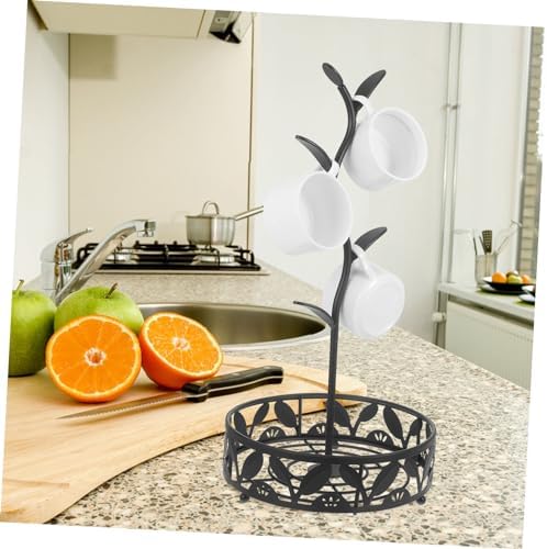 IMIKEYA Xmas Coffee Mug Tree Stand Iron with Tray for Glass Cups - Image 4