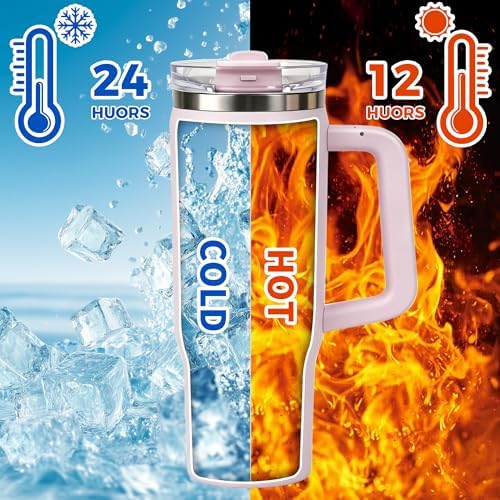 30 oz Tumbler with Handle Hidden Straw Stainless Steel Insulated - Image 5