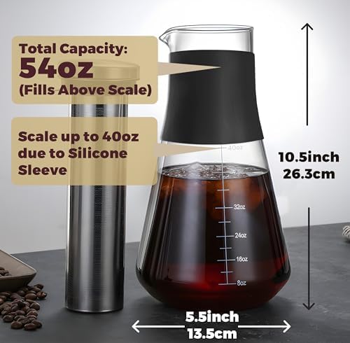 AGOGO 54oz Glass Coffee Maker & Pitcher for Iced Tea & Fruit Infusions - Image 5