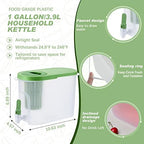 Gerrii 2 Pcs Cold Brew Maker, 1 Gallon Plastic Beverage Dispenser with 2 Filters, Drink Dispenser for Fridge, Cold Brew Pitcher with Spigot, Container for Juice, Water, Tea(Green) - Image 2