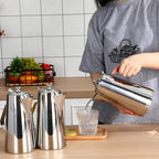 Honeydak 3 Pcs Stainless Steel Pitcher with Lid 2 Liter Stainless Steel Kettle Metal Cold Water Pitcher Large Capacity Tea Kettle Jug Beverage Dispenser with Handle for Home Restaurant Office (Sliver) - Image 2