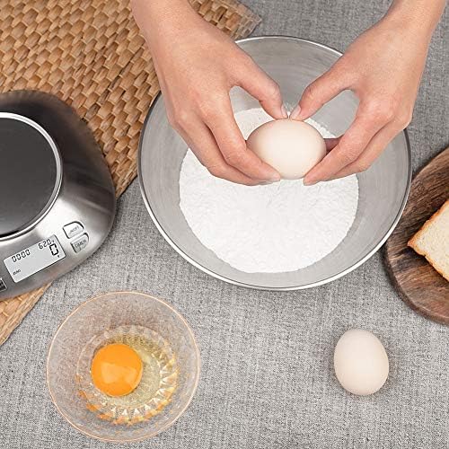 Digital Kitchen Scale with Removable Bowl 2.5L Volume, Electronic Stainless Steel Food Scale for Cooking Baking, Room Temperature, Alarm Timer, 12lb 5.5kg, Batteries Included - Image 5