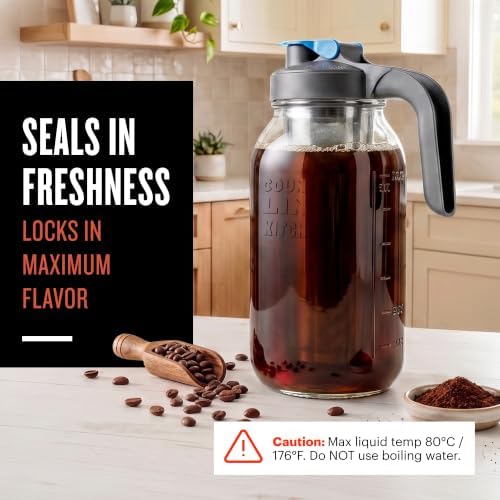 County Line Kitchen 64oz Cold Brew Coffee Maker with Leak Proof Lid - Gray - Image 3