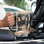 Sip-Sip Hooray! Daily Reminders 40oz Glass Tumbler with Lid and Straw - Image 5