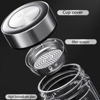 1000ML/33.82oz single-layer glass cup, sealed and leak-proof, with lid, heat-resistant cup cover, storage bottle, drinking set, suitable for holding milk, coffee, beverages, etc - Image 5