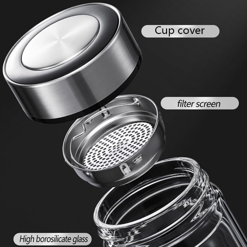 1000ML/33.82oz single-layer glass cup, sealed and leak-proof, with lid, heat-resistant cup cover, storage bottle, drinking set, suitable for holding milk, coffee, beverages, etc - Image 5