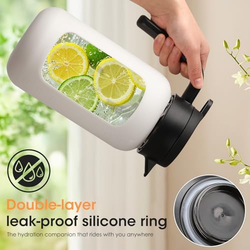 68oz Glass Pitcher with Handle and Lid,Borosilicate Leakproof Glass Water Pitcher for Fridge, Multifunctional Iced Tea Pitcher Glass Carafe for Cold Brew Lemonade Juice and Sun Tea - Image 4
