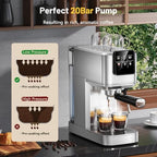 KEENSTAR Espresso Machine 20 Bar with Milk Frother, Hot & Iced Coffee Makers, Stainless Steel Espresso Maker with Rapid Cold Brew, Touch Screen with Water Tank for Latte, Cappuccino, Gift - Image 2