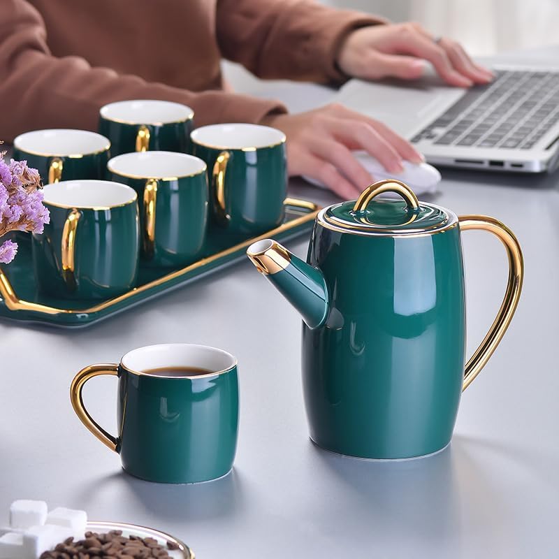 Water Pitcher Afternoon Tea Set Simple Home Hotel Cold Kettle Ceramic Coffee Cup and Saucer Set Water Jug - Image 5