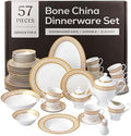 Joseph Sedgh Collection Golden Greek Key Bone China Dinnerware Set, 57-Piece by JosephSedghCollection