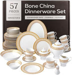 Joseph Sedgh Collection Golden Greek Key Bone China Dinnerware Set, 57-Piece by JosephSedghCollection