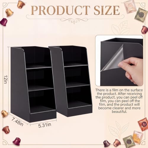 2 Pcs Acrylic Coffee Bar Organizer, Simple, 12.01 x 7.48 x 5.31 Inches - Image 2