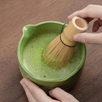 Matcha Whisk Set, 18.6oz Ceramic Matcha Bowl with Spout, Bamboo Whisk, Whisk Holder, Scoop - 6Pcs Elegant Matcha Set for Gifting and Personal Use Light Green - Image 5