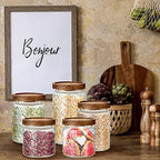 Gerrii 5 Pcs Glass Jar with Wood Lid Food Storage,Clear,Begonia Round - Image 6