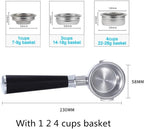 58MM Bottomless Filter Portafilter,Compatibility E61 brewing head, with 1/2/4 cups basket(Type a) - Image 2