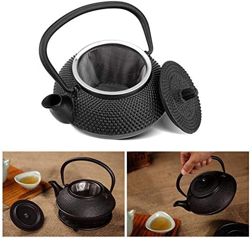 Tea Kettle, 800Ml Japanese Cast Iron Teapot with Removable Infuser/Strainer Cast Iron Tea Kettle Stovetop for Stovetop Black - Image 3