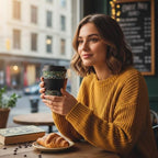 Ecoffee Cup 12oz (350ml) William Morris Reusable Coffee Cup – PLA Plant-Based Travel Mug with Silicone Lid, Melamine Free & Dishwasher Safe – Blackthorn - Image 6
